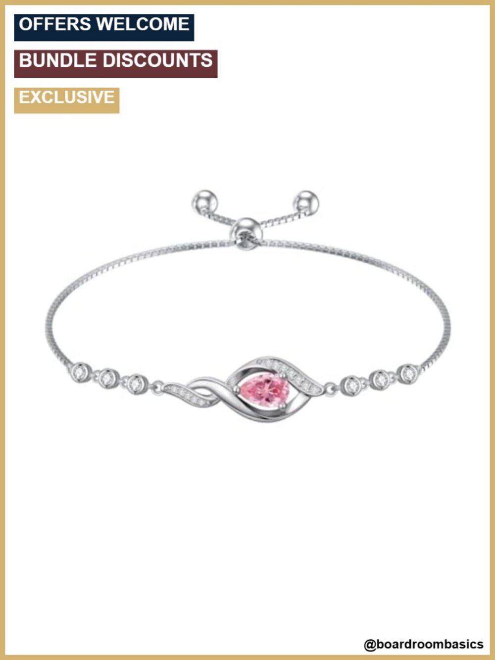 925 Sterling Silver Infinity Birthstone Link Bracelet for Women